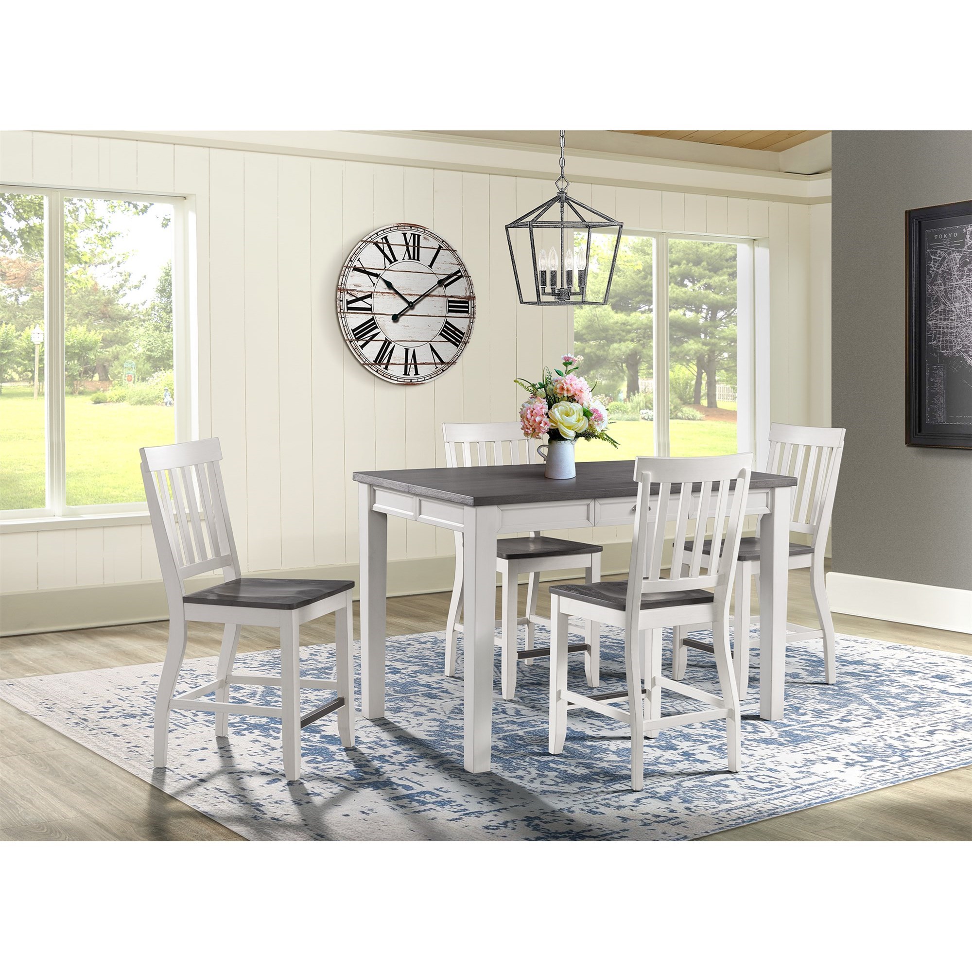 Elements Kayla DKY350C5PC 5 Piece Counter Height Dining Set